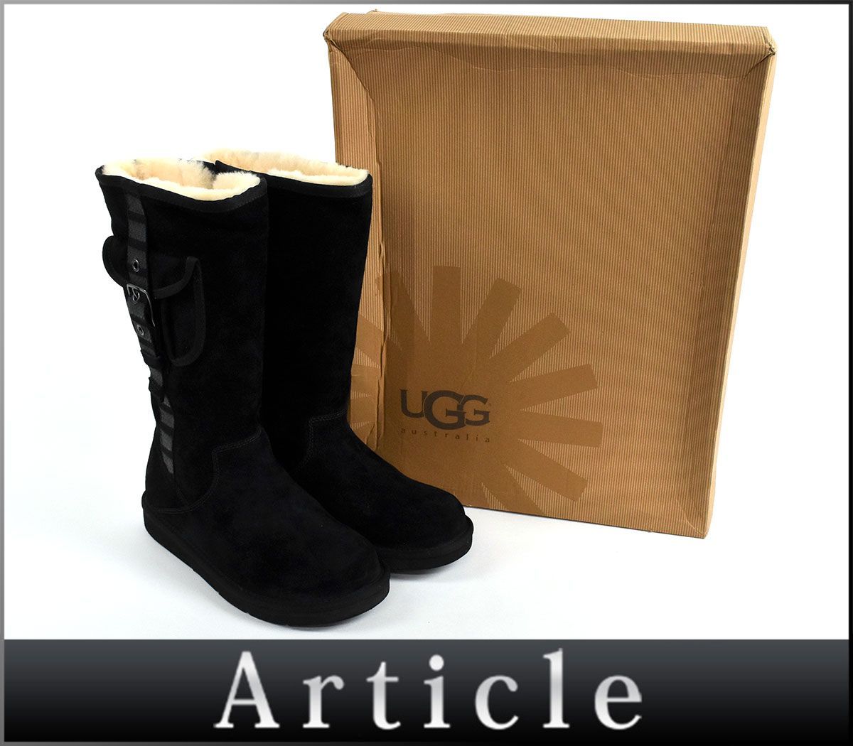UGG アグ レディース ムートンブーツ 24cm 黒 ブラック 難あり（良品 