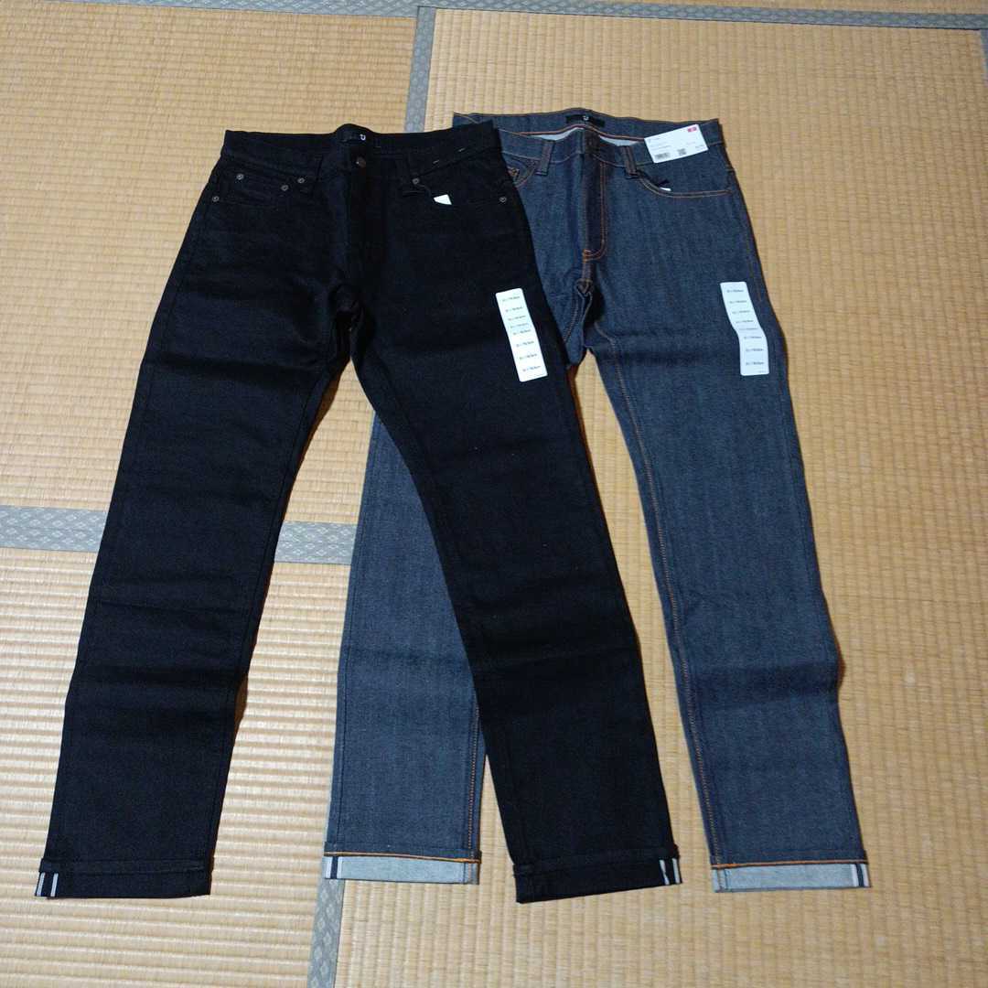 新品未使用 ユニクロ ＋J セルビッジスリムフィットストレートジーンズ 