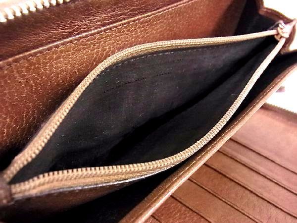 1円 GUCCI グッチ 232977 2778 バンブー GG柄 レザー ラウンド