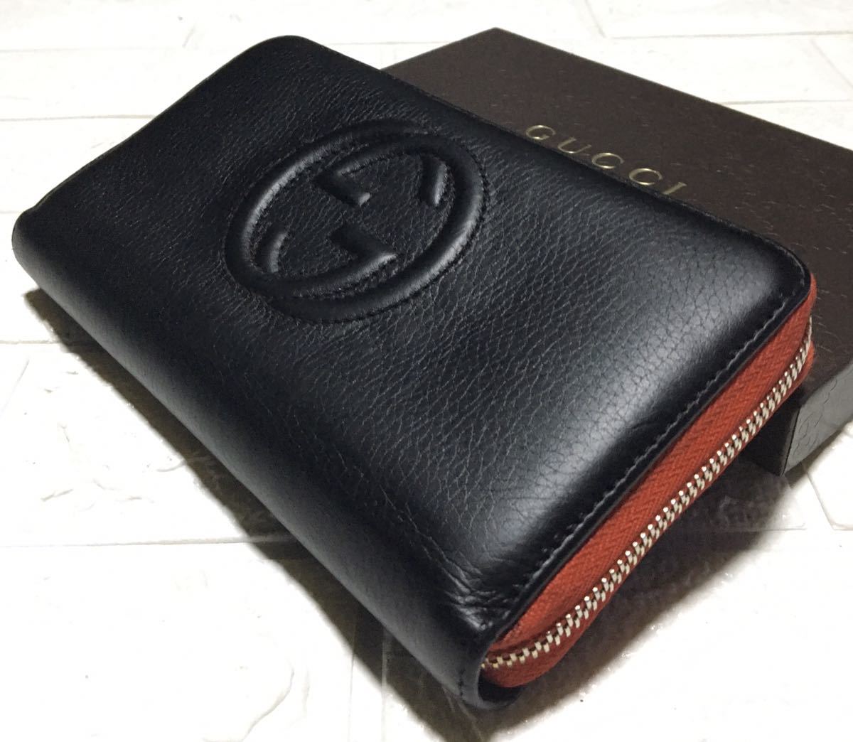 正規品／／鑑定済み／GUCCIソーホーGGラウンドジップ長財布／型番