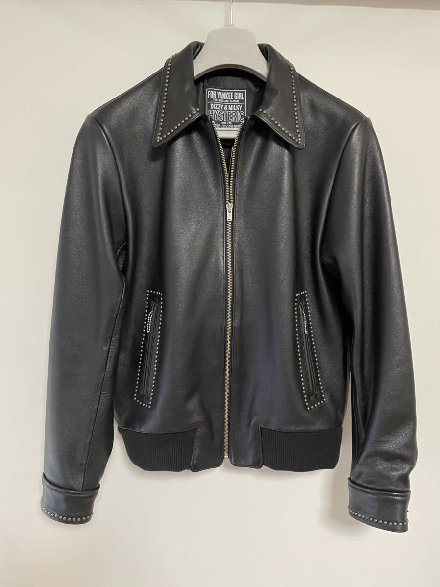 ヒステリックグラマー カウレザースタッズブルゾン Mサイズ(ジャンパー ...