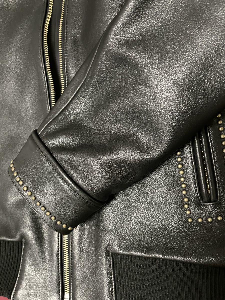 ヒステリックグラマー カウレザースタッズブルゾン Mサイズ(ジャンパー ...