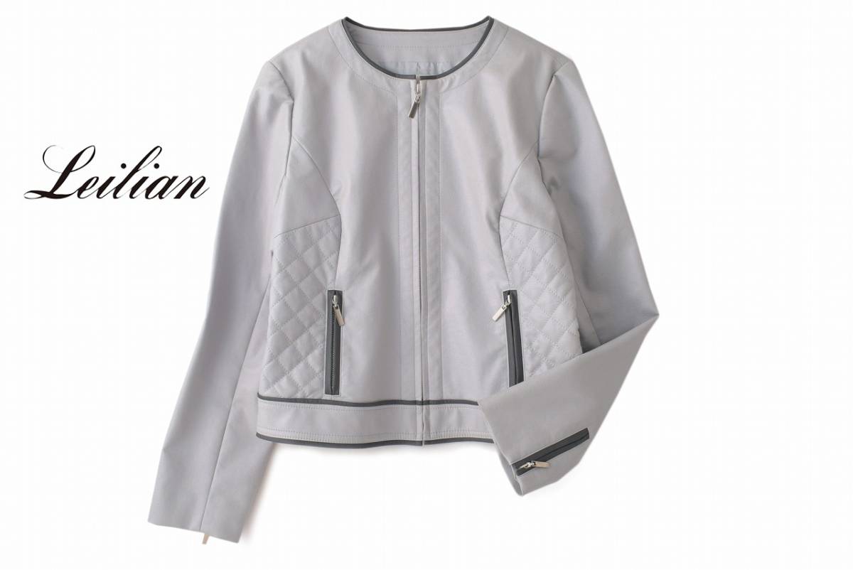 美品★LEILIANレリアン6.5万★9号/ミセス9号★ジャケットD007