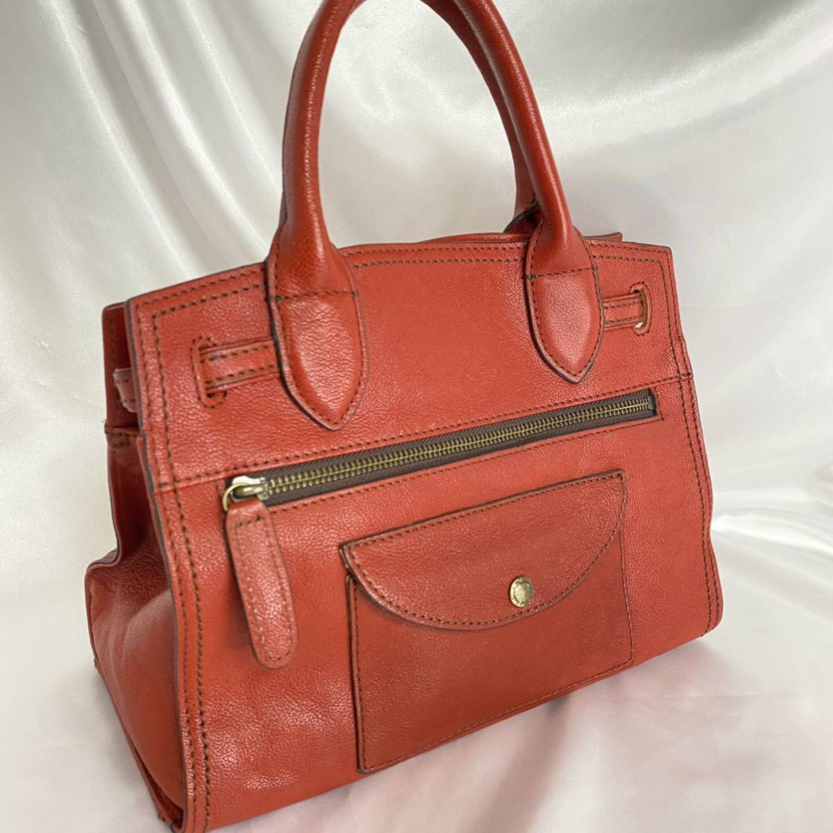 used】Dakota ダコタ ハンドバッグ レッド 赤色 ケリー型 レディース 