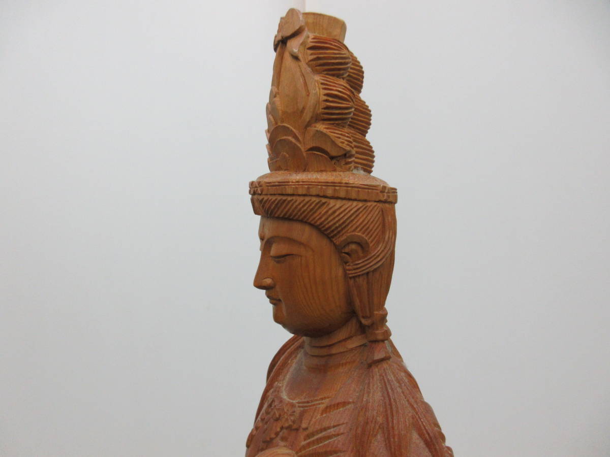 仏像 木彫り 観音像 M3-29○13 高さ約61cm 仏教美術 立像 観音