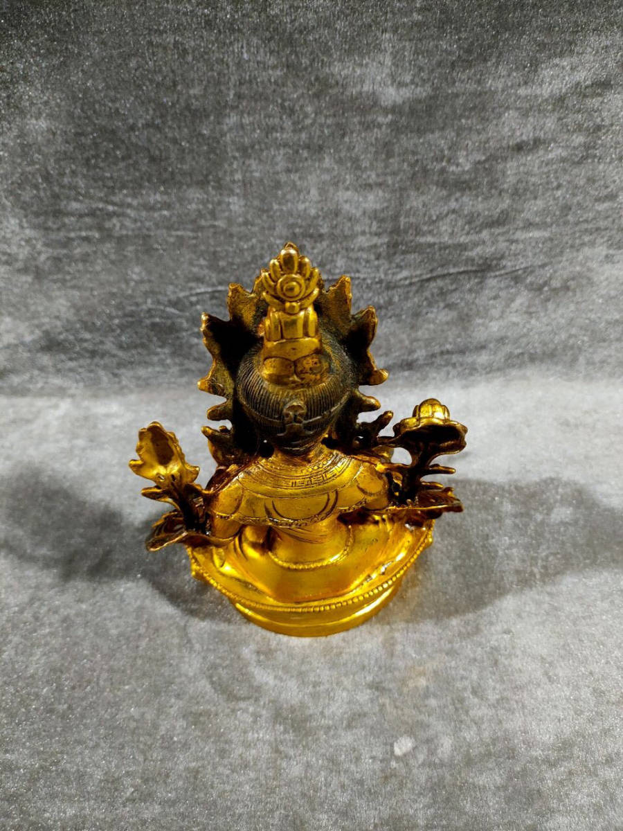 旧家珍蔵品・銅製・金鍍・透空作・地藏王菩薩仏像』極細工・置物・古賞