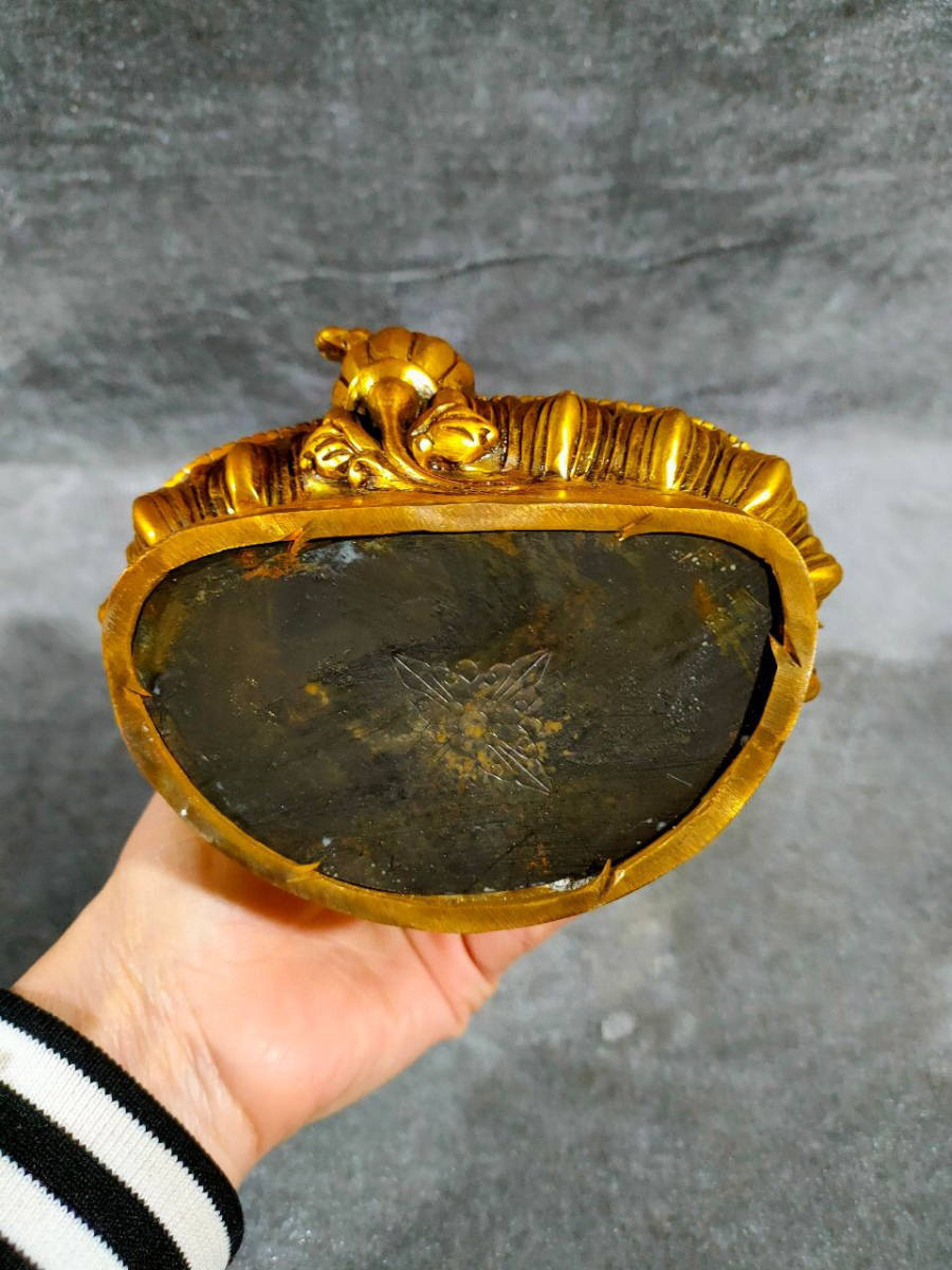 旧家珍蔵品・銅製・金鍍・透空作・地藏王菩薩仏像』極細工・置物・古賞