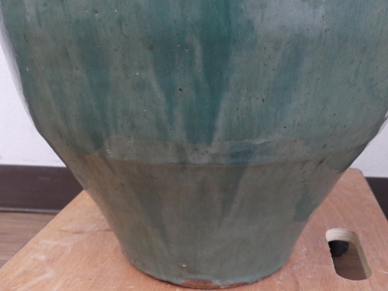 新作登場，お得 zx1 信楽焼 緑釉 大壺 甕 高さ約72cm 古陶器 民藝 No1