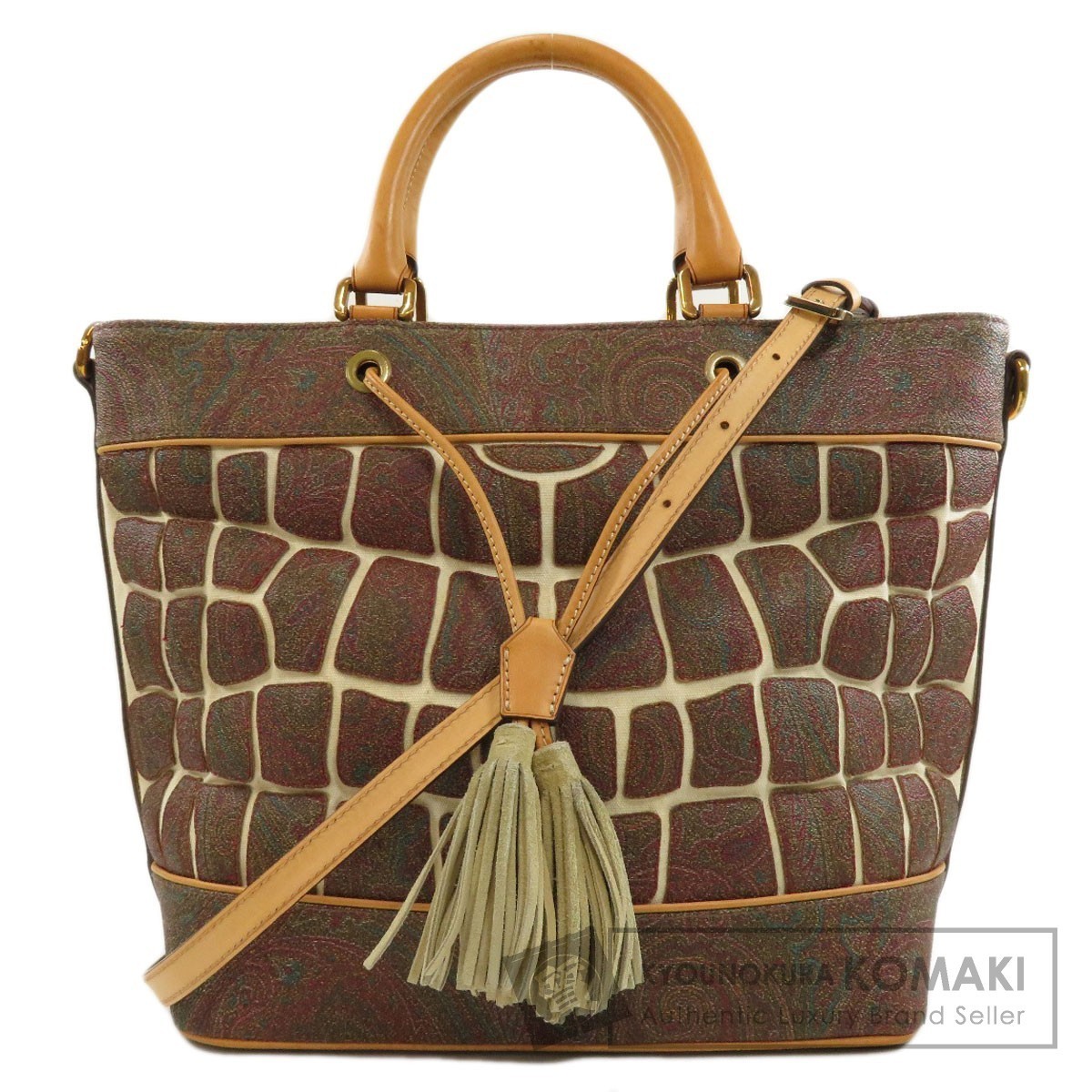 極美品　ETRO エトロ　トップハンドル　2way ハンドバッグ　ペイズリー ETRO エトロ ペイズリー柄 2WAY ハンドバッグ キャンバス レディース