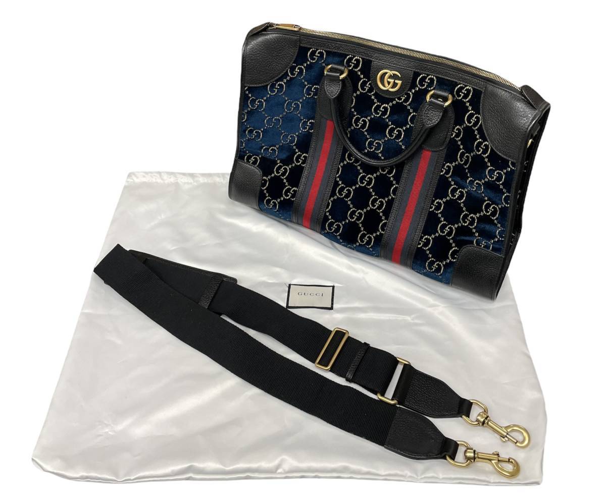 美品 国内正規 □ GUCCI 19AW GG ベルベット GGマーモント シェリー 