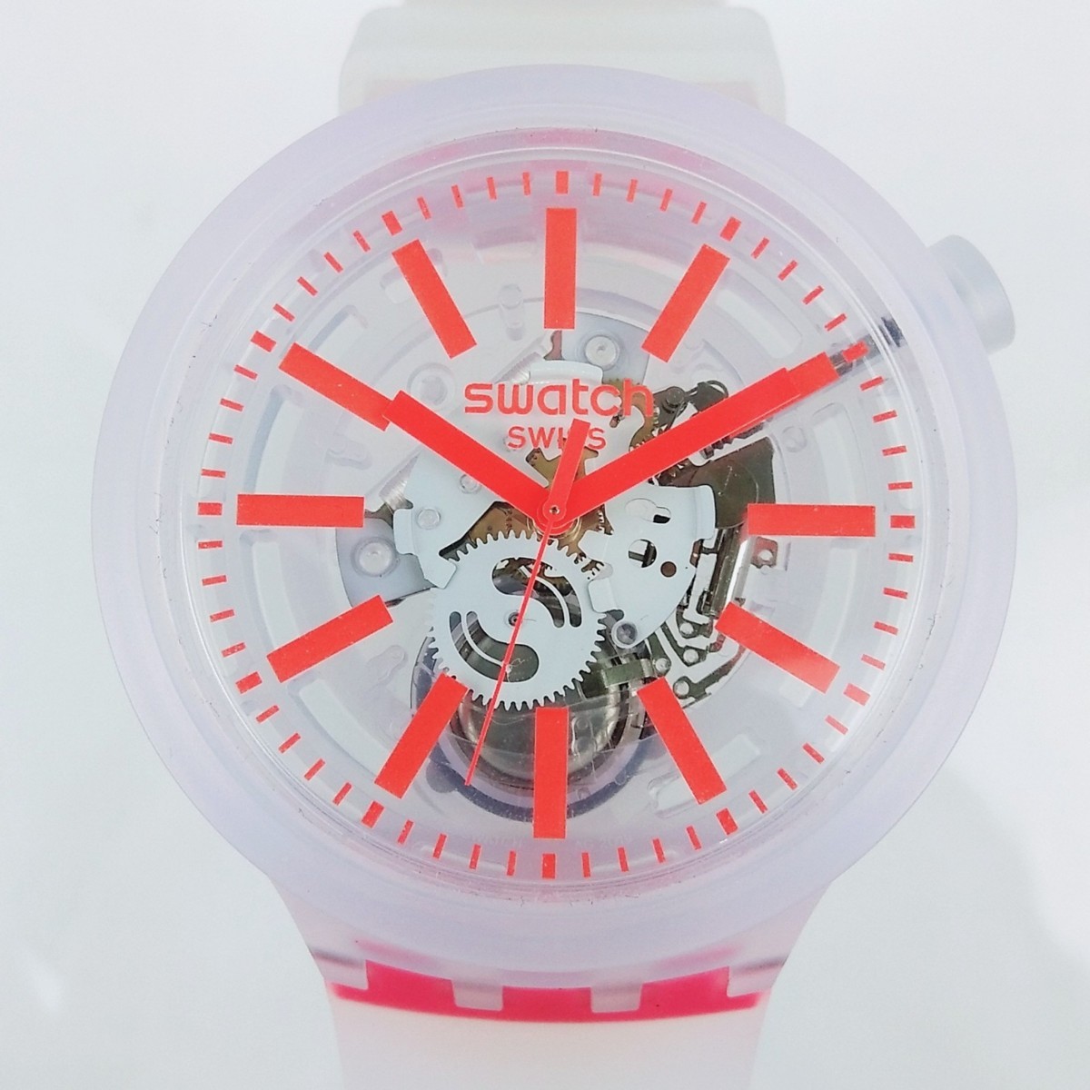 swatch SO27E102 Big Bold Jelly クオーツ [稼働品] スケルトン 蛍光 