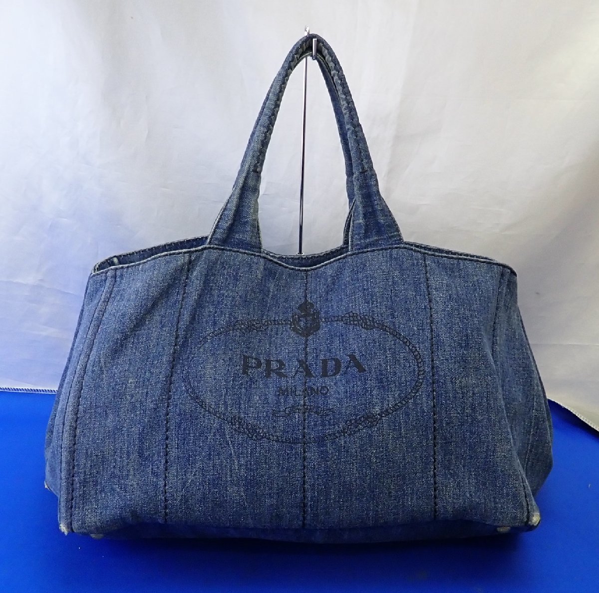 カナパ PRADA プラダ バッグ (プラダ) ブルー デニムの通販 中古・古着 