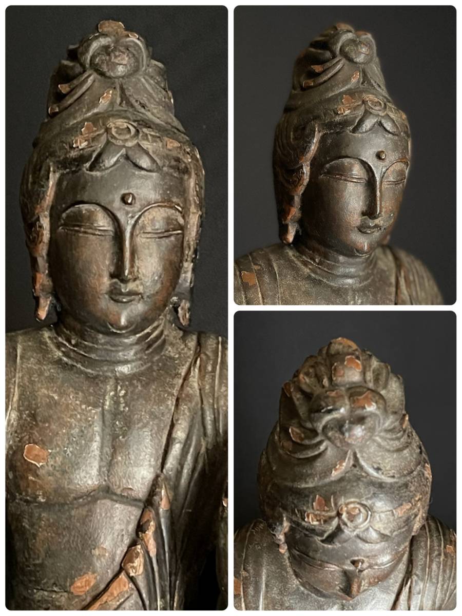 大型 木彫 観音菩薩像 約90cm 一木造 仏像 仏教美術 希少 迫力 超特大