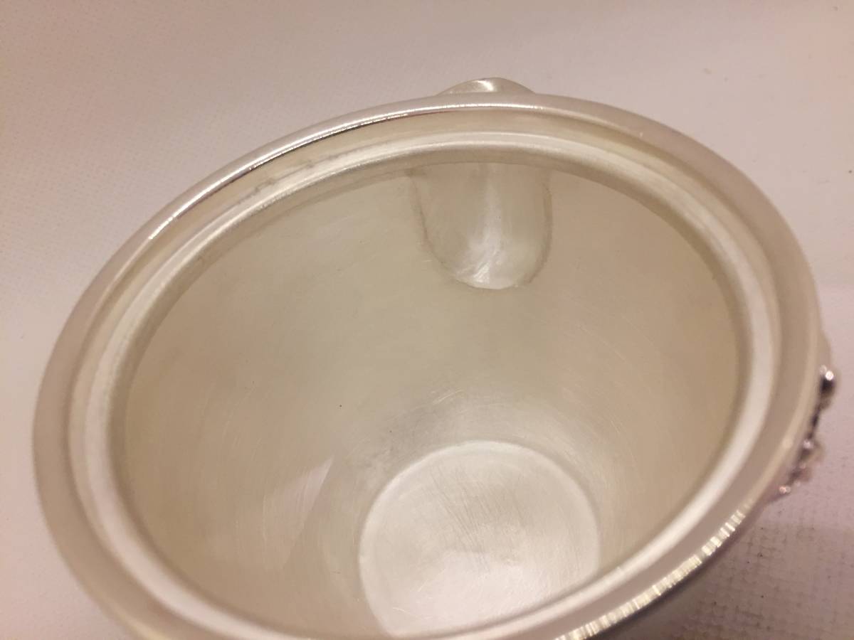 鈴木長ニ斎 純銀獣口湯沸 茶道具 煎茶道具 銀瓶