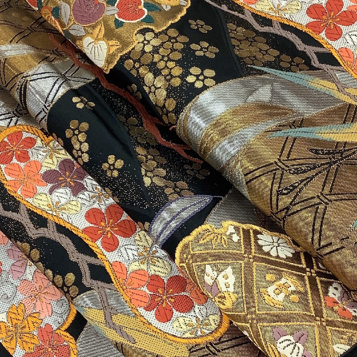 きものcocon★袋帯(全通)★長さ432/幅31.5/正絹・他/黒系/金系/振袖用【3-30-5O-1211-r】 袋帯 六通 振袖用 きものcocon☆袋帯(六通ポイント柄)☆長さ432⁄ きものcocon☆袋帯(六通)☆正絹・他&frasl;チャコールグレー・金系&frasl;花&frasl;長さ きものcocon☆袋帯(六通)☆長さ434&frasl;幅31&frasl;正絹&frasl;白系&frasl;ピンク系&frasl;多彩&frasl;夏帯