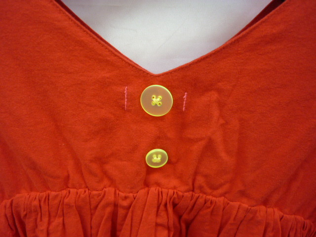 frankygrow フランキーグロウ ノースリーブ ワンピース L 130 赤 綿