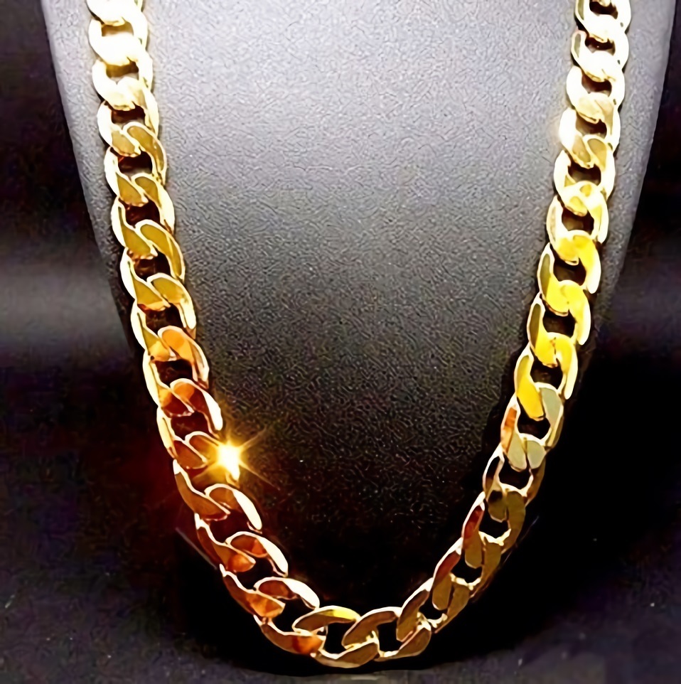 購買 新品 送料無料 金の鎖 喜平チェーン ヘビー 金彩18kgfゴールドネックレス メンズ 誕生