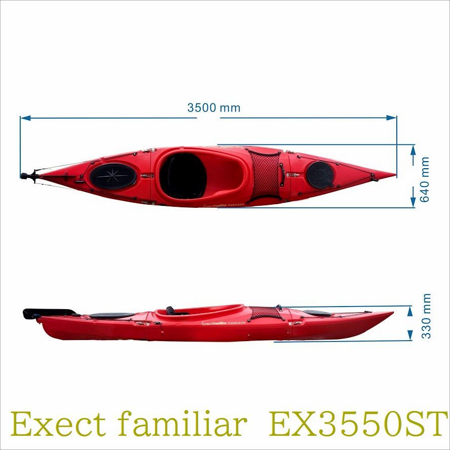 EX3550ST 3ピースカヤック 2名乗車のN-VANへもラクラク