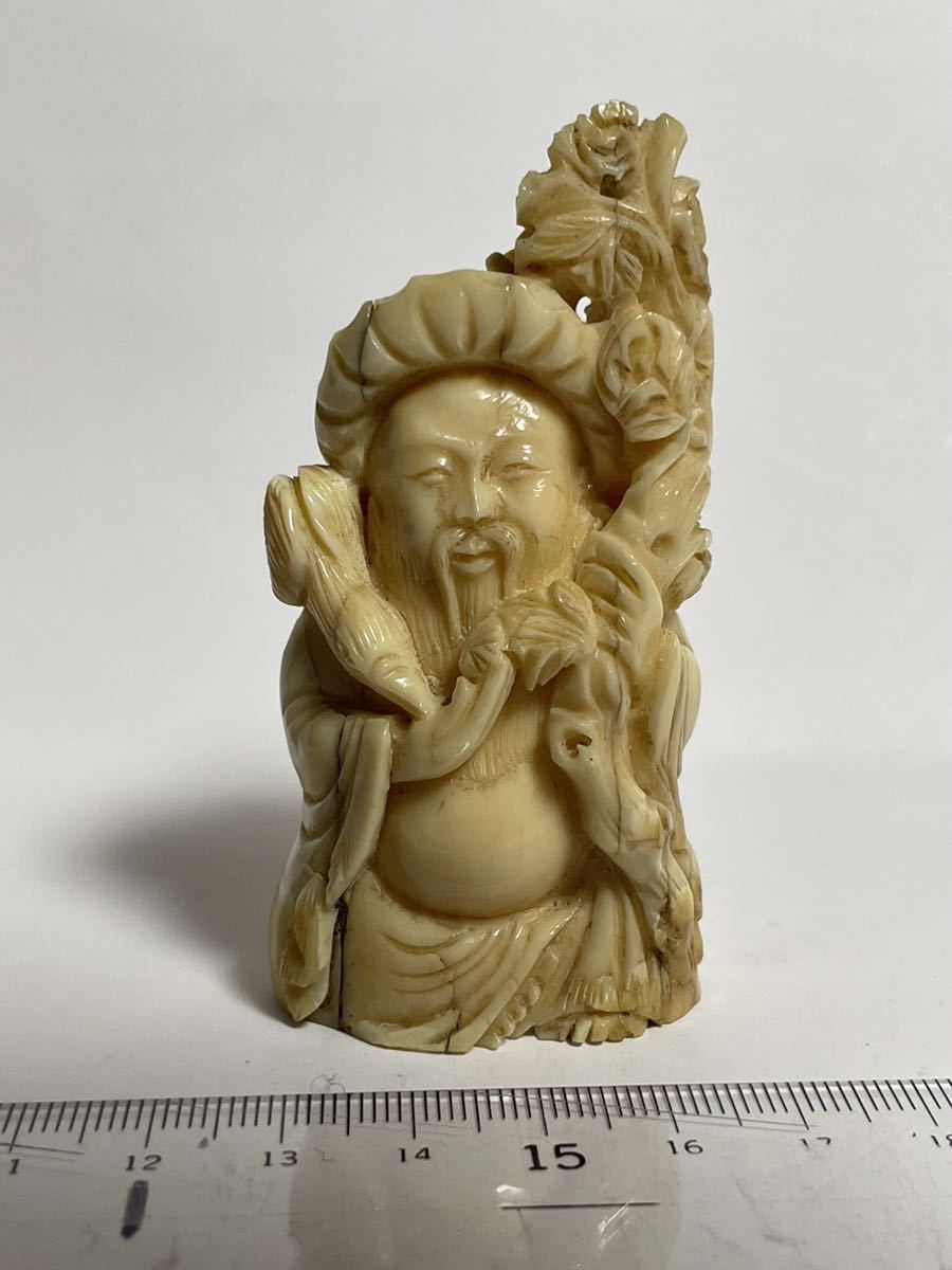 仏教美術 彫刻 仏像 中国 高さ8センチ 角？牙？ 木彫 仏教美術 【公式