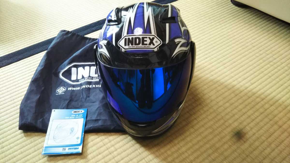INDEX フルフェイスヘルメット Sサイズ ミラーシールド付き (Sサイズ 