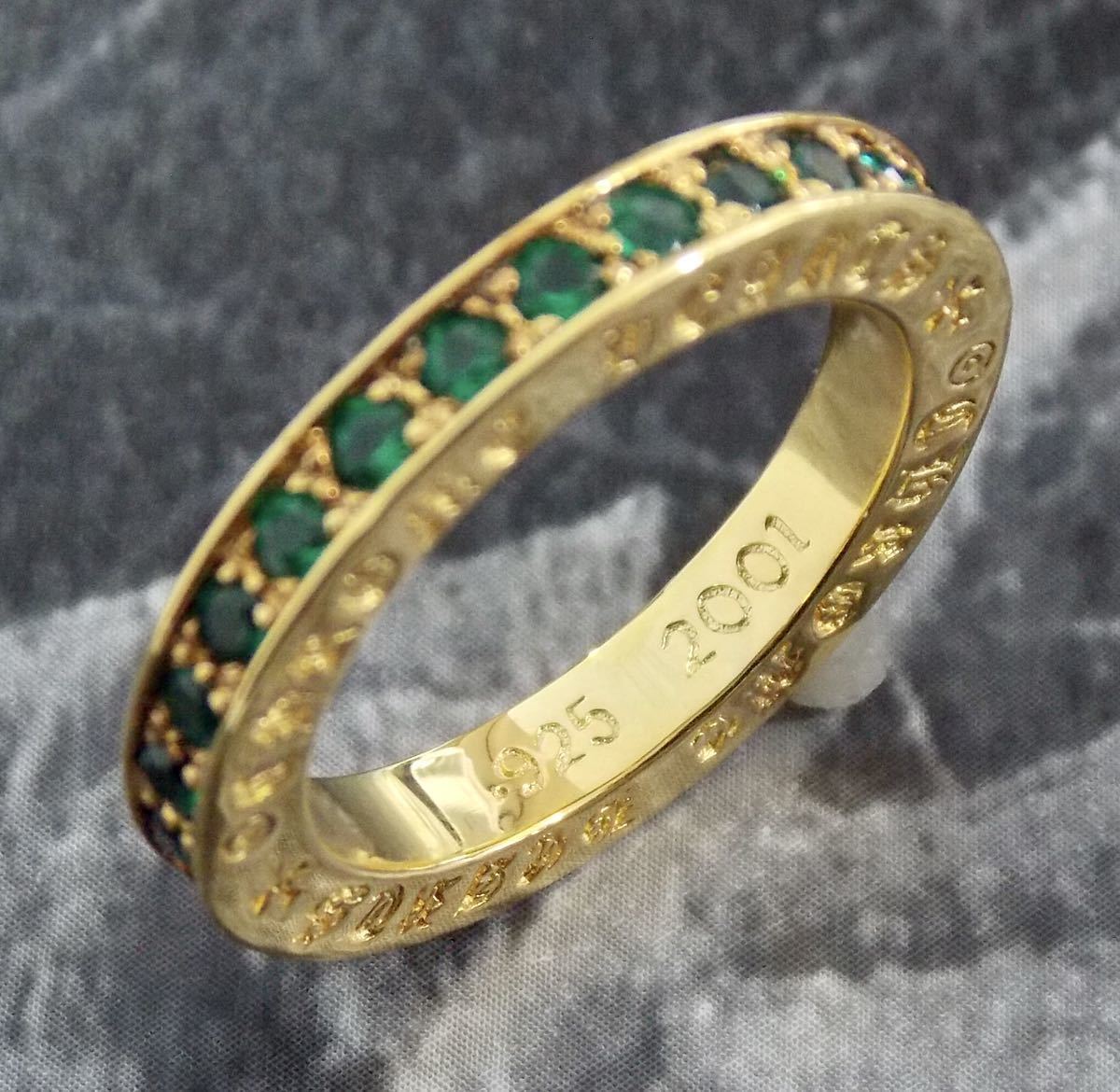 CHROME HEARTS☆クロムハーツ/スペーサーリング/3mm/15号/エメラルド 