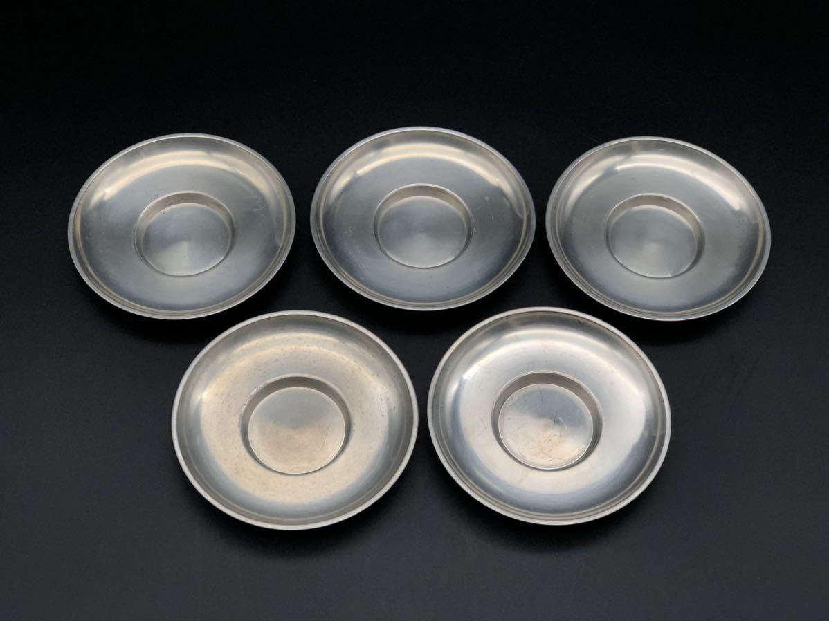 煎茶道具 平安 純錫 茶托 共箱 5客 圓式茶托 初出 蔵六 - Yahoo 