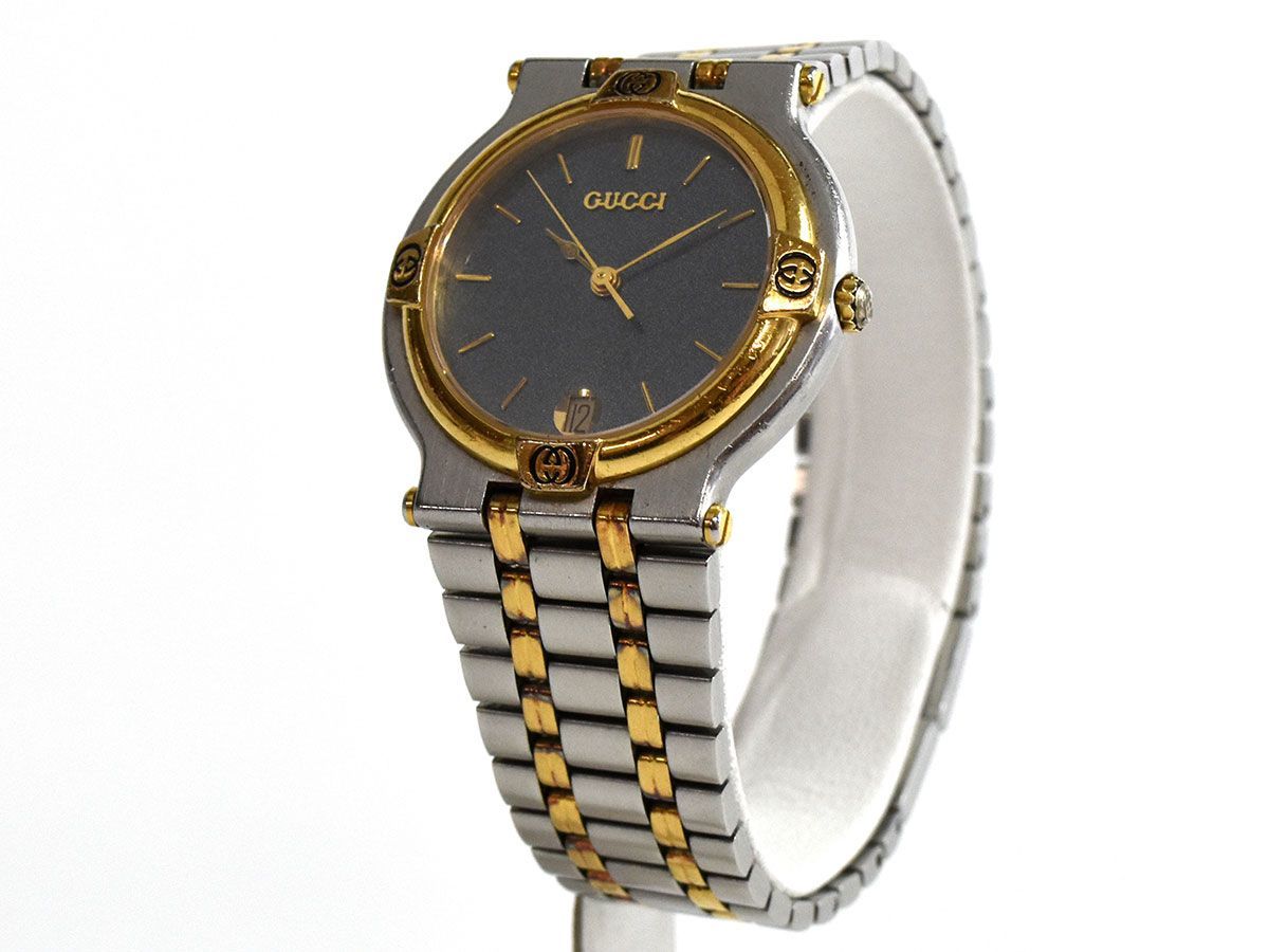 121679☆動作確認済 GUCCI グッチ メンズウォッチ 腕時計 デイト 日付 