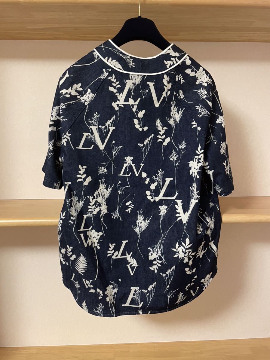 中古 20AW Louis Vuitton Leaf Denim Baseball Shirt ルイヴィトン 