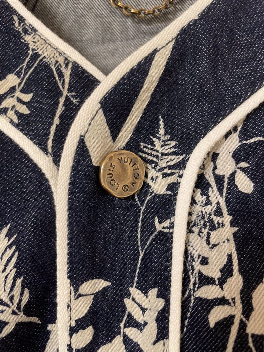 中古 20AW Louis Vuitton Leaf Denim Baseball Shirt ルイヴィトン 