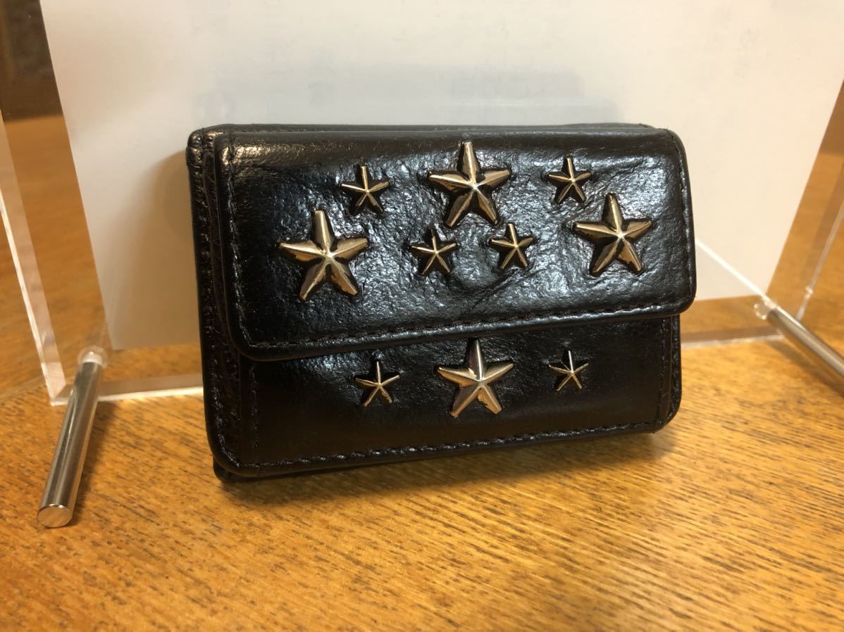 断捨離】JIMMY CHOO ジミーチュウ 三つ折り財布 スタッズ(ジミー 断捨離】JIMMY CHOO ジミーチュウ 三つ折り財布 スタッズ(ジミー