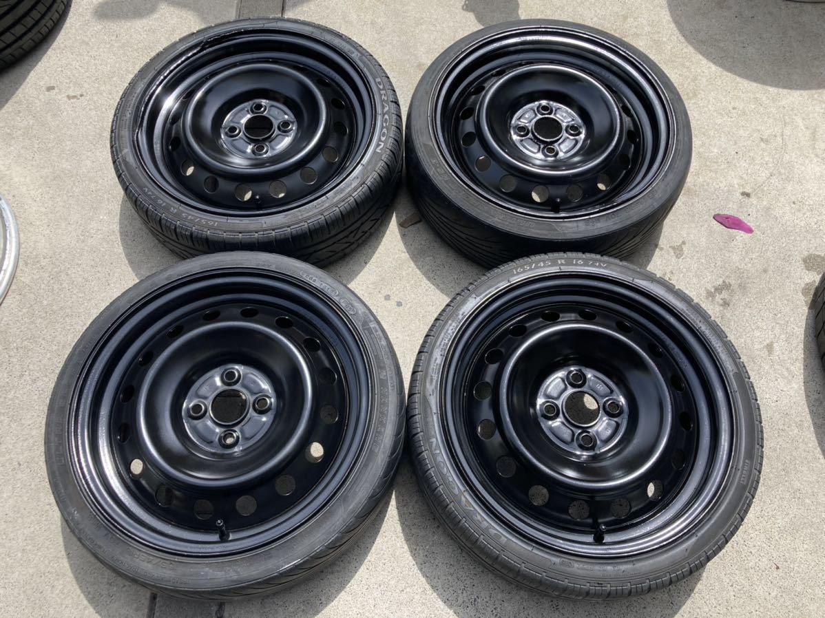 売切 ラクティス純正ホイール 5.5j+39 4H100 165/45R16 ワゴンR ラパン 