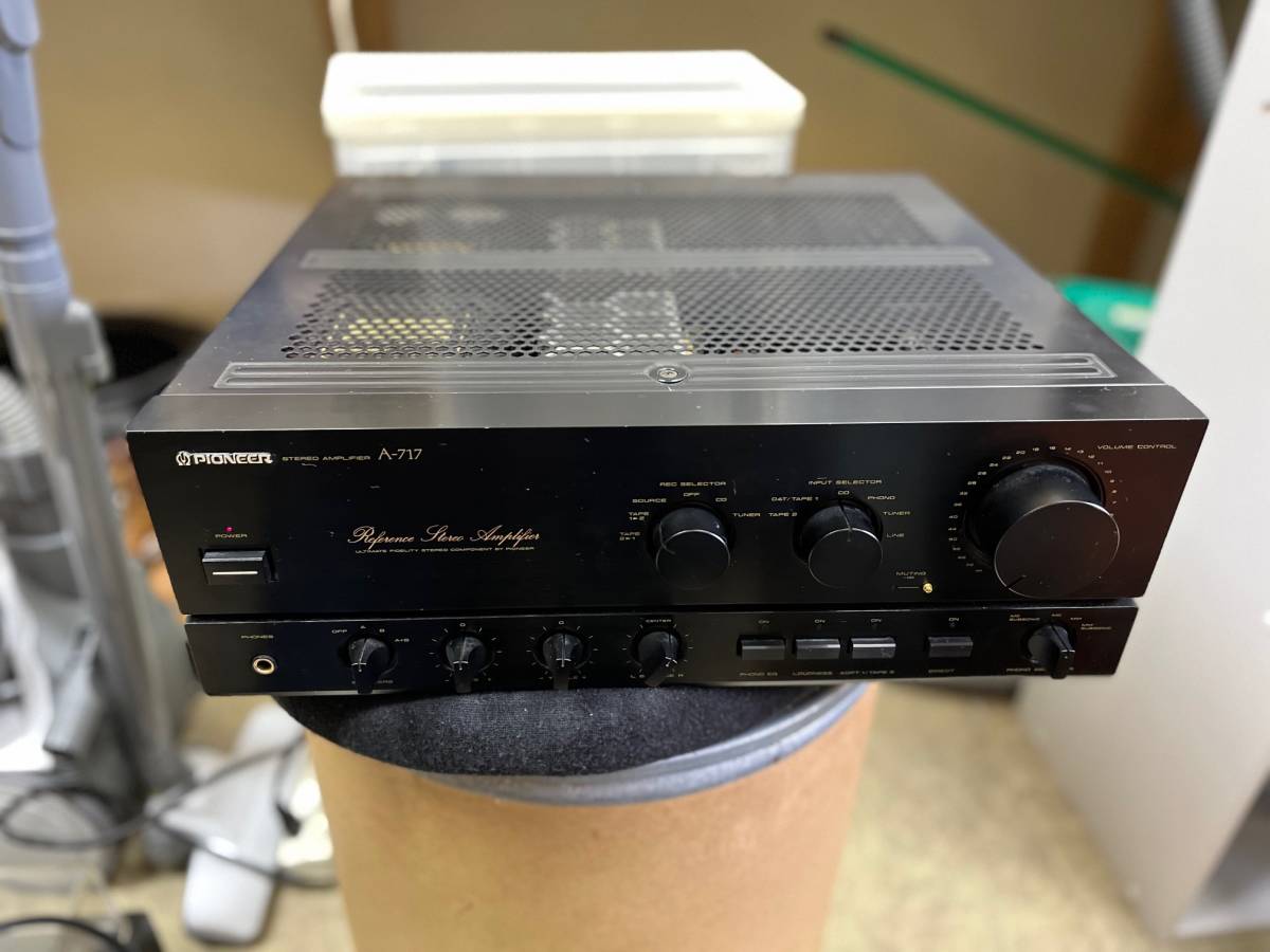 【通電確認】　Pioneer A-717 プリメインアンプ　パイオニア　アンプ パイオニア A-717 プリメインアンプ Pioneer 通電確認 ステレオ - 高級