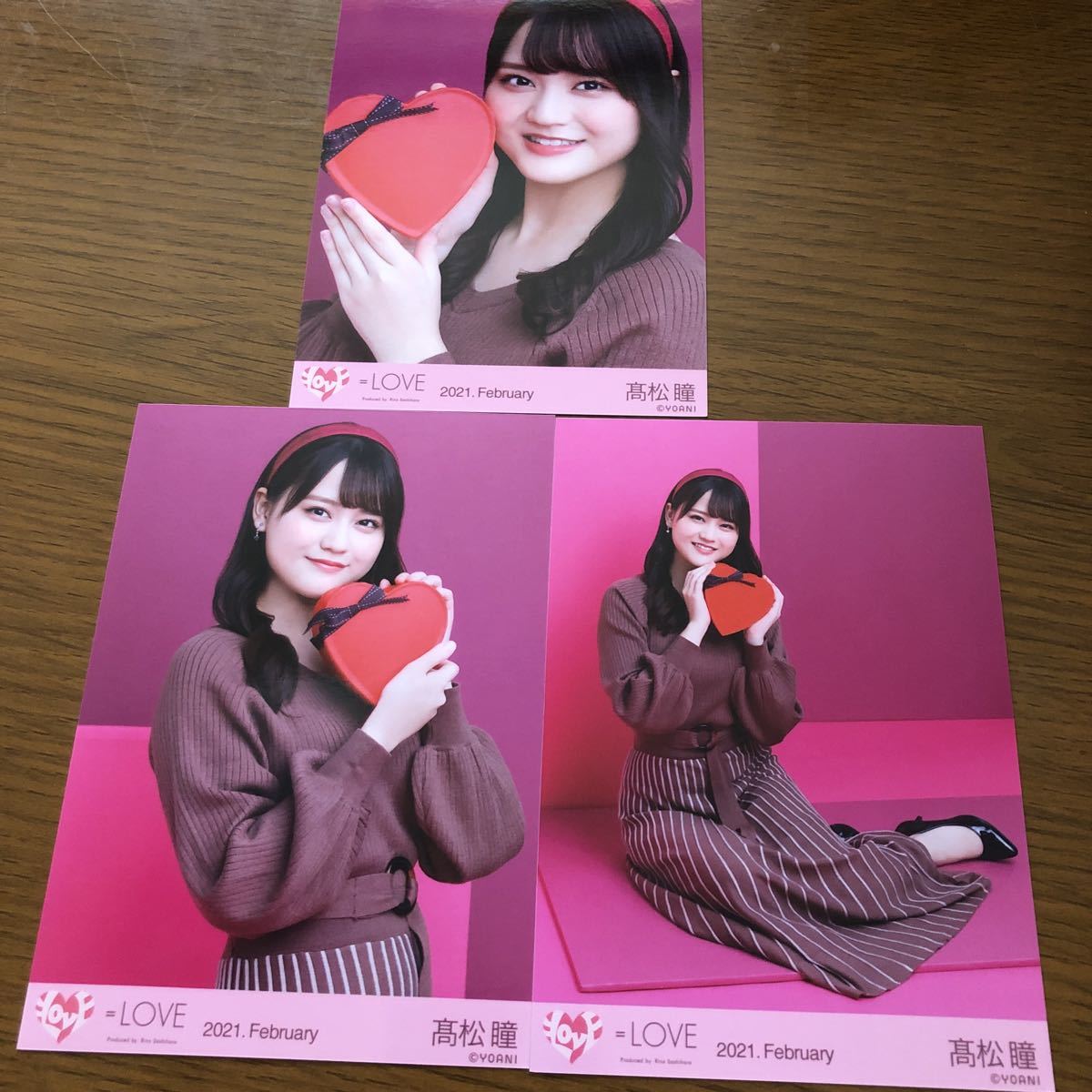 =LOVE イコラブ 髙松瞳 生写真 21種コンプ まとめ売り LOVE イコラブ 生写真 バレンタイン 2021 衣装 3種コンプ 高松瞳(指原