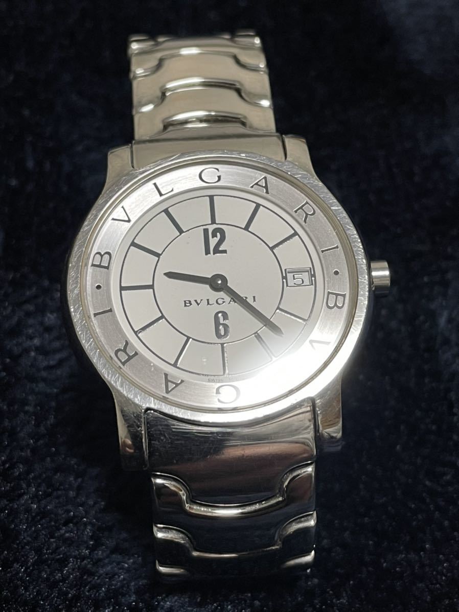 BVLGARI ブルガリ ソロテンポ ST35S ホワイト シルバー 銀色 メンズ