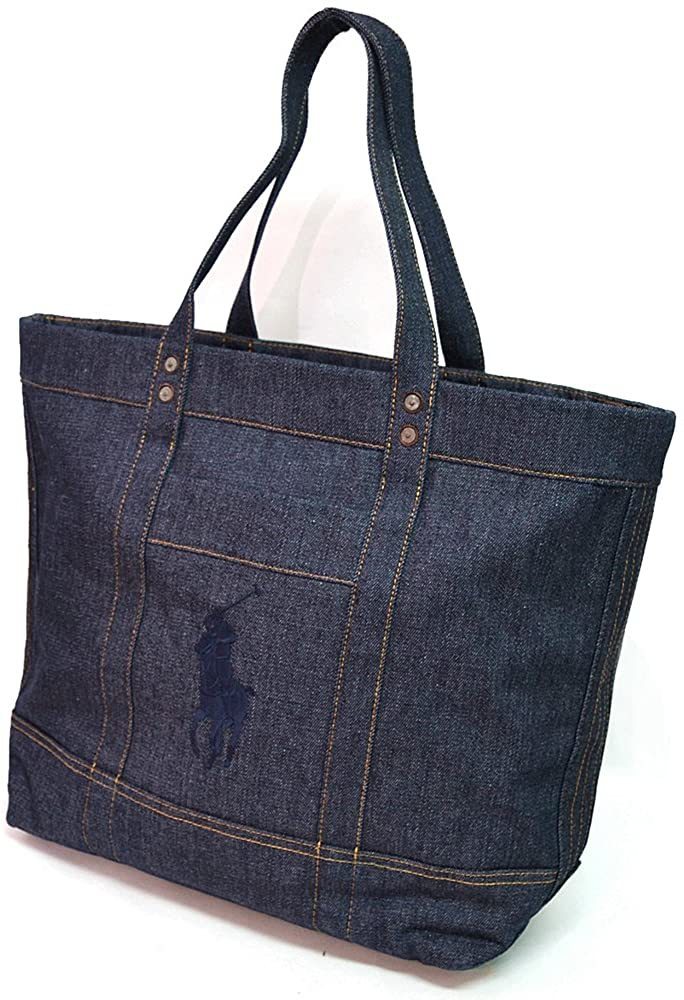 1円スタート POLO RALPH LAUREN ポロ ラルフローレン デニム トート 