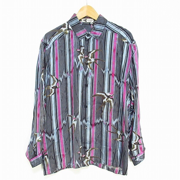 新品，低価 #anc カンサイヤマモト KANSAIYAMAMOTO 山本寛斎 長袖シャツ 燕 鳥 ストライプ メンズ 721491(Mサイズ)｜売買されたオークション情報、yahooの商品情報をアーカイブ公開 - オークファン 長袖シャツ一般