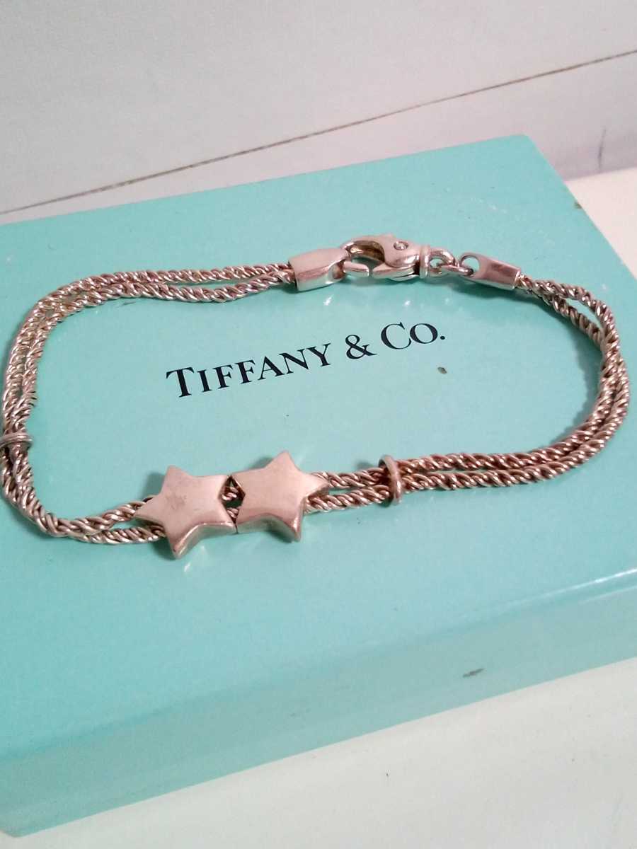 数量限定，限定セール SR233-60 TIFFANY&Co ティファニー SILVER 925刻印 レディース ブレスレット 星 スターモチーフ 箱付き 11.40g(ブレスレット)｜売買されたオークション情報、yahooの商品情報をアーカイブ公開 - オー ブレスレット