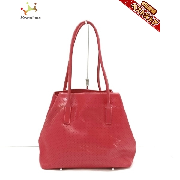 プラダ PRADA トートバッグ BR1546 - レザー レッド パンチング バッグ