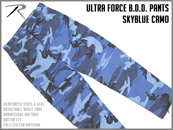 ROTHCO 新品 6ポケット ミリタリー カーゴパンツ (スカイブルーカモ/M) ロスコ サバゲー 軍パン アーミーパンツ 迷彩 カモフラ