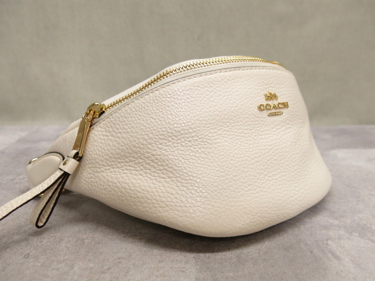○未使用○COACH コーチ○F48738○ペブル レザー 本革○ウエストポーチ 