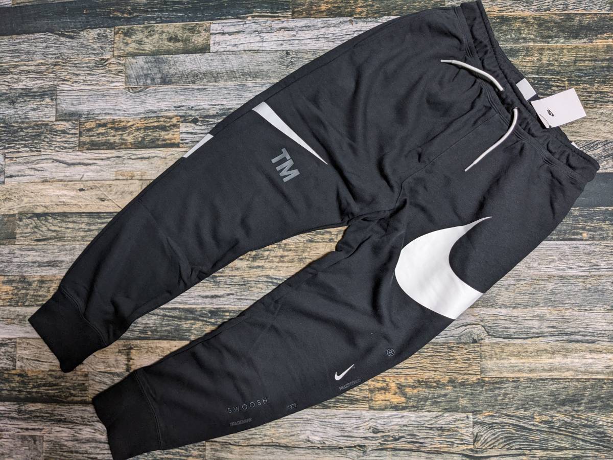 残少 2XL ナイキ ビッグスウッシュ ジョガーパンツ 検 スウェット パンツ デカロゴ 春夏フリース スウッシュ SWOOSH 黒/ブラック 3L XXL