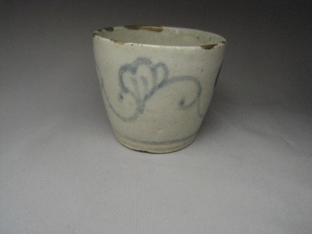 y-1076 御室窯 利休没四百年記念 ツボツボ青海波茶碗 大徳寺 福本積應