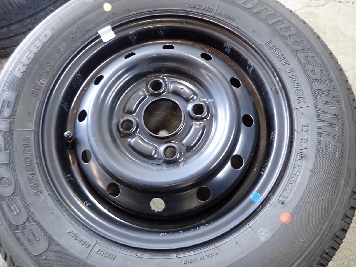 スズキ純正 12インチ スチールホイール タイヤ4本セット新車外し