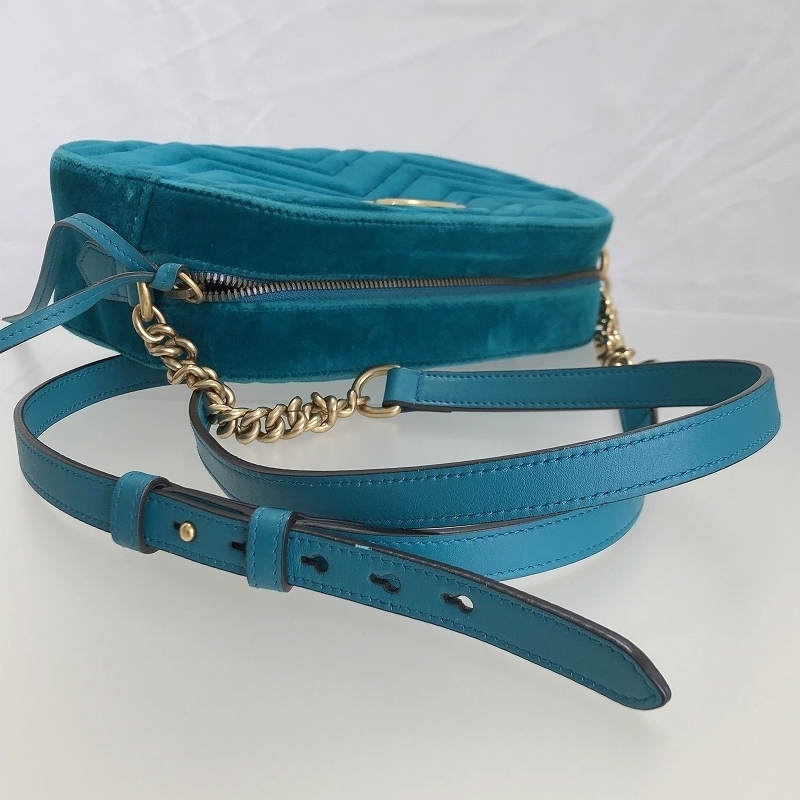 GUCCI ベルトバッグ グッチ GGマーモント ベルベット グリーン 【公式
