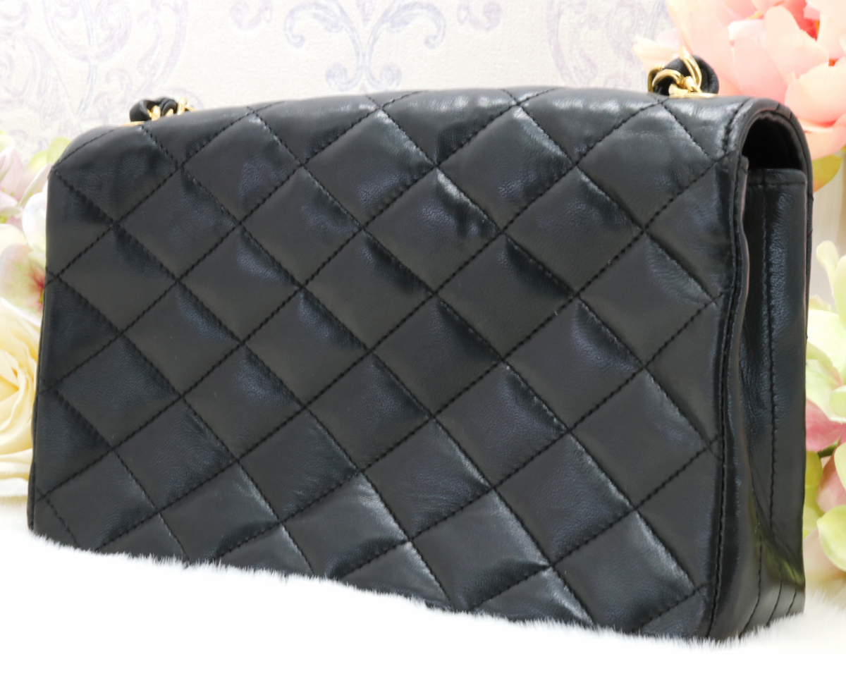 CHANEL シャネル 黒 ラムスキン デカココ ヴィンテージ ショルダー 