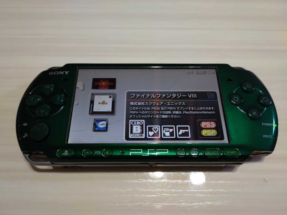 HOT，本物保証 PSP3000 スピリテッドグリーン メモリースティック4GB ゲームソフト入り 付き 送料198円 SONY ソニー バッテリー無し(PSP3000シリーズ)｜売買されたオークション情報、yahooの商品情報をアーカイブ PSP本体