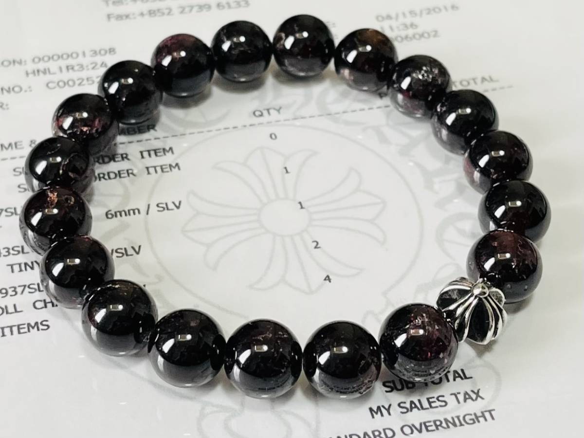 Chrome Hearts クロムハーツ ビーズ ブレスレット ガーネット ◇CHROME HEARTS クロムハーツ◇◇新品加工◇ ◇ガーネット ビーズ