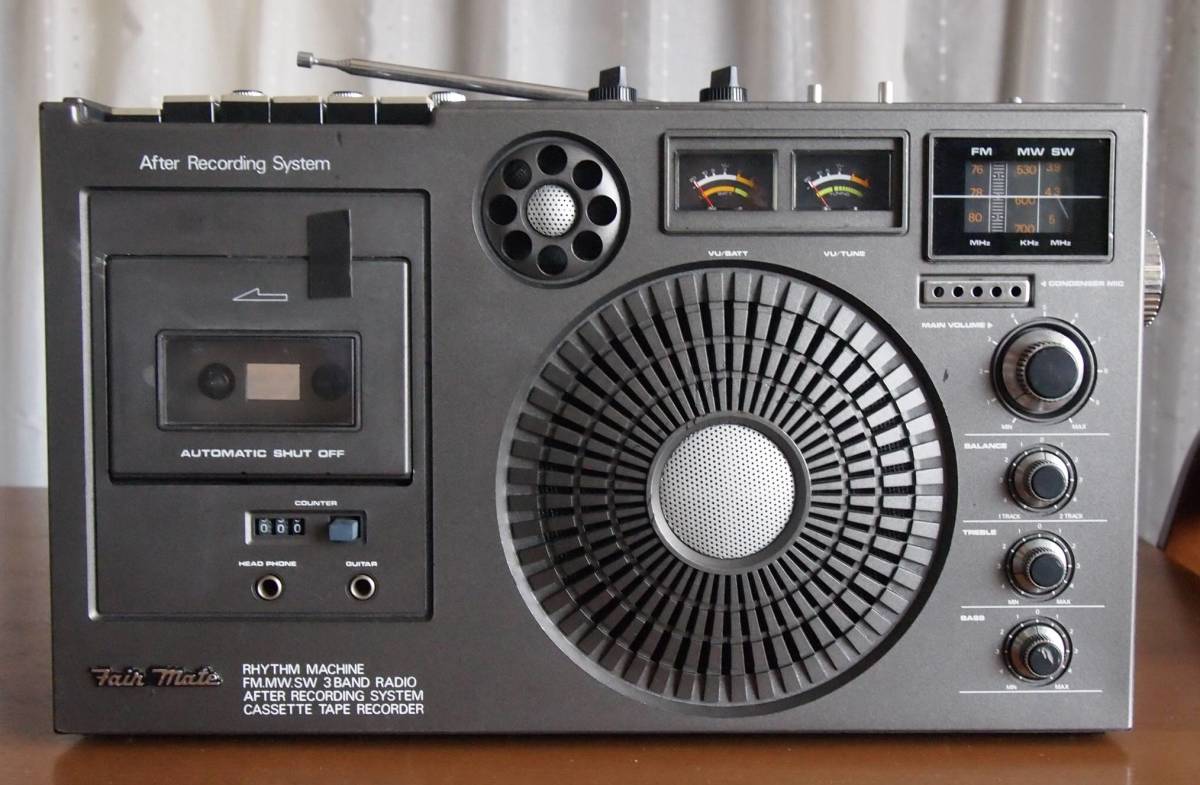 (オーディオ機器 mate」カセットデッキ 「fair オーディオ機器 カセットレコーダー CR-312 朝日電機●CR-390●Fair Mate●RHYTHM MACHINE FM.MW.SW.3BAND RADIO●リズムボックス付き●ラジカセ●ジャンク