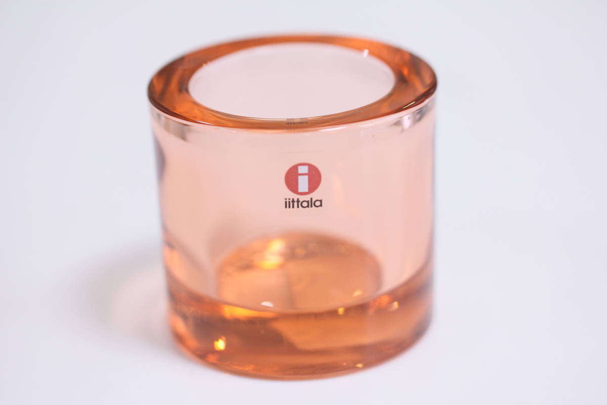 廃盤色◇kivi キャンドルホルダー サーモンピンク iittala kivi 60mm