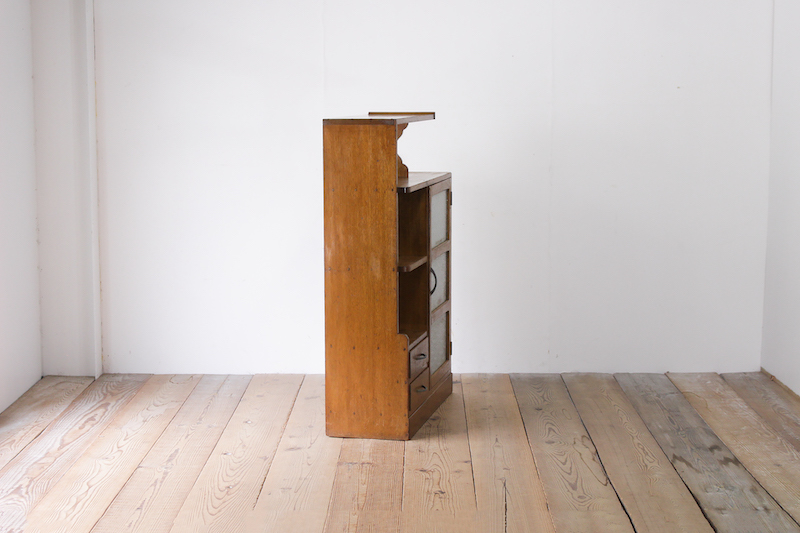 レトロ 扉本箱 本棚 食器棚 ガラス扉 飾り棚 木製 ヴィンテージ 収納